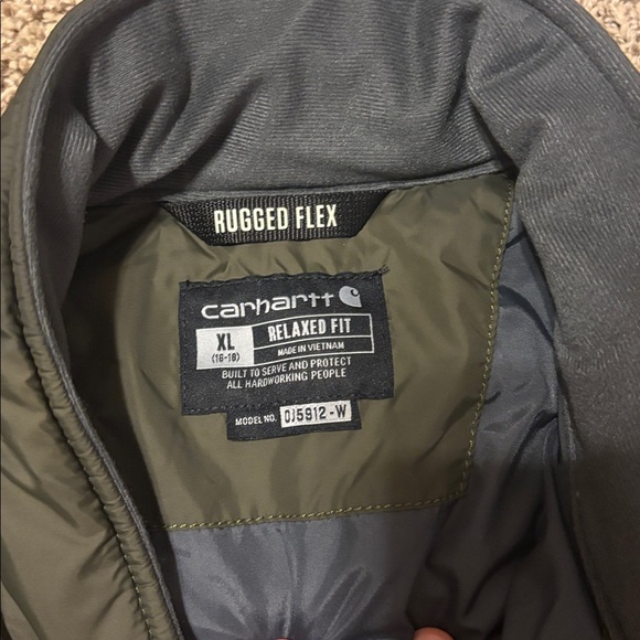 Carhartt Dark Green Quilted Rain Jacket - Picture 2 of 4